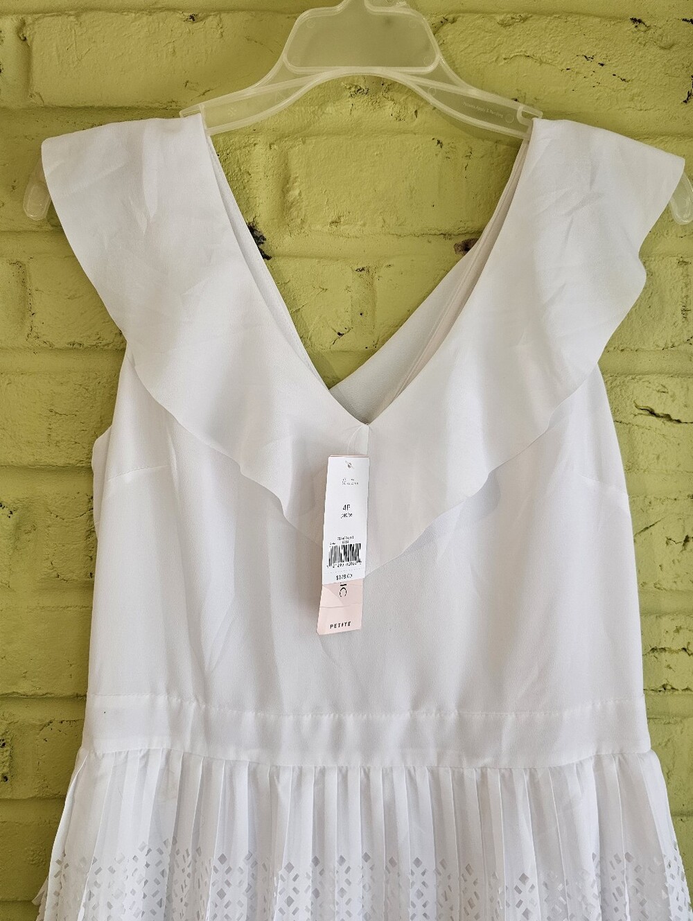 Banana Republic Laser Cut White V-Neck Tiered Ruffle Maxi Dress - Picture 5 of 8